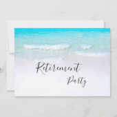 Altersvorsorge Foto Beach Blue Modern Typografy Einladung (Rückseite)