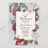 Altersvorsorge Frauen Bloom Butterfly Vintag Einladung (Vorne/Hinten)