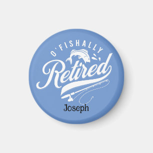 Altersvorsorge Geschenke. Fischer/Frau. Bearbeitba Magnet