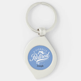 Altersvorsorge Geschenke. Fischer/Frau. Bearbeitba Schlüsselanhänger