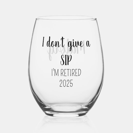 Altersvorsorge Geschenke für Frauen, Altersvorsorg Weinglas Ohne Stiel (Vorderseite)