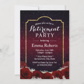 Altersvorsorge Moderne Rose Blumenburgund Roter Gl Einladung (Vorderseite)