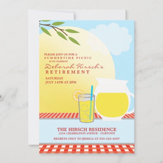 Altersvorsorge Picnic-Party Einladungen (Vorderseite)