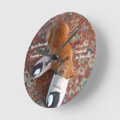 Altersvorteil-Ingwer-Katzenklappen Runde Wanduhr (Winkel)