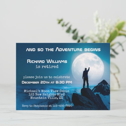 Alterswandern Nächstes Abenteuer zum Mond Einladung (Stehend Vorderseite)