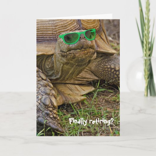 Altertum Schildkröte mit grüner Sonnenbrille Karte (Vorderseite)