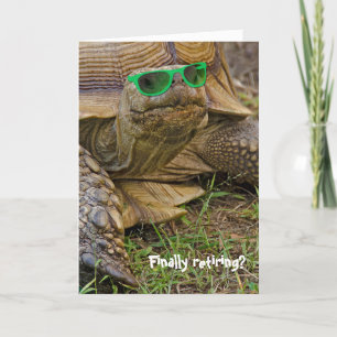 Altertum Schildkröte mit grüner Sonnenbrille Karte