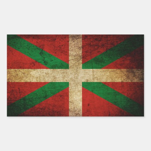 Altertümlicher Ikurriña Rechteckiger Aufkleber (Vorderseite)