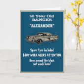 Altes 50. Geburtstag Joke Vintage Car Funny Karte (Gelbe Blume)
