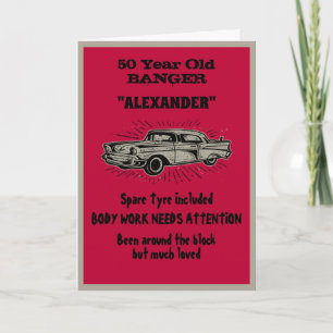 Altes 50. Geburtstag Joke Vintage Car Funny Karte