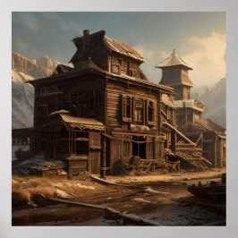 Altes Abandoned 19 Jahrhundert Salon schöne Poster