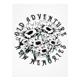 Altes Abenteuer Neue Erinnerungen Vintager Blumens Fotodruck