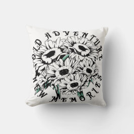 Altes Abenteuer Neue Erinnerungen Vintager Blumens Kissen