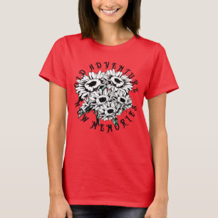 Altes Abenteuer Neue Erinnerungen Vintager Blumens T-Shirt
