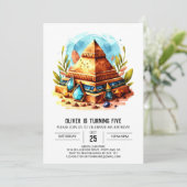 Altes Ägypten Custom Modern Pyramids Geburtstag Einladung (Stehend Vorderseite)