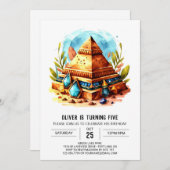 Altes Ägypten Custom Modern Pyramids Geburtstag Einladung (Vorne/Hinten)