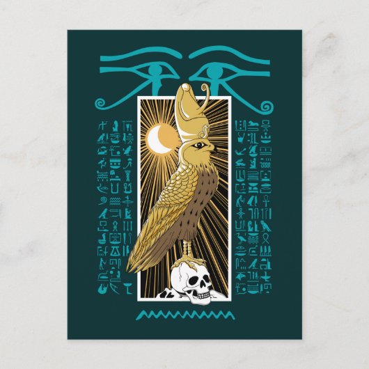 Altes Ägypten Falcon God Horus Postkarte (Vorderseite)