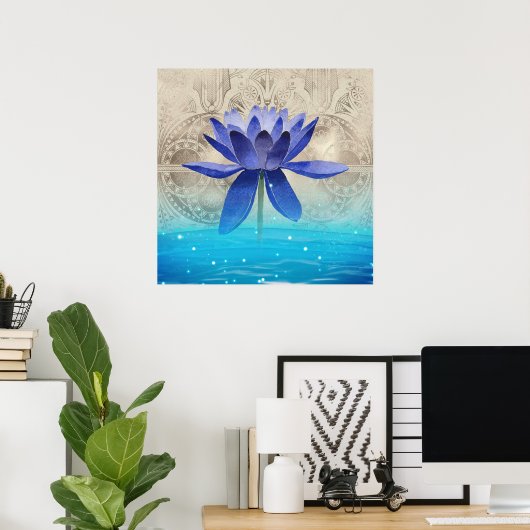 Altes Ägypten Gestyled Magic Blue Lotus Blume Poster (Heimbüro)