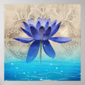 Altes Ägypten Gestyled Magic Blue Lotus Blume Poster (Vorne)