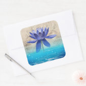 Altes Ägypten Gestyled Magic Blue Lotus Blume Quadratischer Aufkleber (Umschlag)