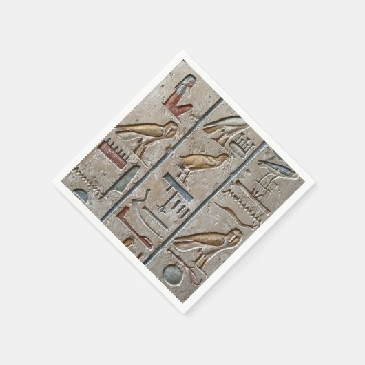 Altes Ägypten graviert Einzigartig Hieroglyphisch Serviette (Ecke)