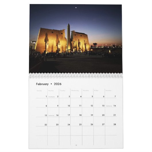 Altes Ägypten Große Pyramide Sphinx Giza Pharoah Kalender (Feb 2026)