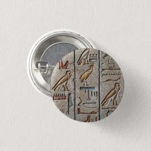 Altes Ägypten Hieroglyphisch eingraviert einzigart Button (Vorne & Hinten)