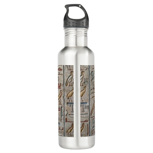 Altes Ägypten Hieroglyphische Gravur Pharoah Gesch Edelstahlflasche (Rückseite)