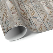 Altes Ägypten Hieroglyphische Gravur Pharoah Gesch Geschenkpapier (Rolleneckpunkt)