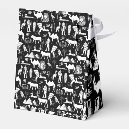 Altes Ägypten Hieroglyphisches Symbol Muster Geschenkschachtel (Rückseite)