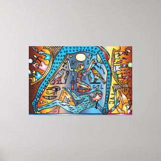 Altes Ägypten Kunst Gott Geb unterstützt Nut in He Leinwanddruck