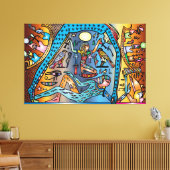 Altes Ägypten Kunst Gott Geb unterstützt Nut in He Leinwanddruck (Insitu (Wohnzimmer))