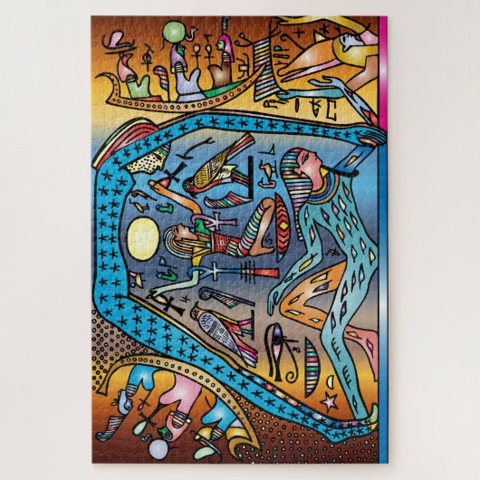 Altes Ägypten Kunst Gott Geb unterstützt Nut in He Puzzle (Vertikal)