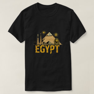 Altes Ägypten Landmarken Grafikdesign auf schwarze T-Shirt