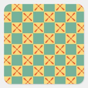 altes ägypten muster vintage kariert quadrat textu quadratischer aufkleber