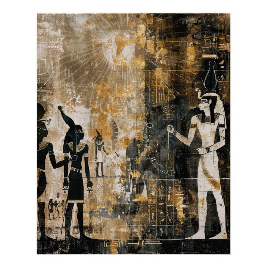 Altes Ägypten Pharao Segen der Sonne Gott Poster (Vorderseite)