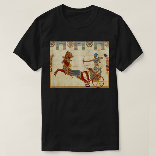 Altes Ägypten Pharaoh Ramesses II Pferde Papyrus T-Shirt (Design vorne)