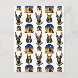 Altes Ägypten Pyramide Anubis Muster Design  Postkarte
