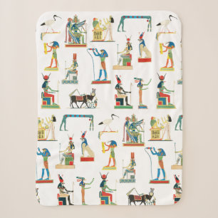 Altes Ägypten Vintage-Ägyptisches Muster Sherpadecke