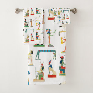 Altes Ägypten Vintages ägyptisches Muster Badhandtuch Set