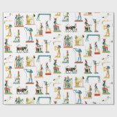 Altes Ägypten Vintages ägyptisches Muster Geschenkpapier (Flach)