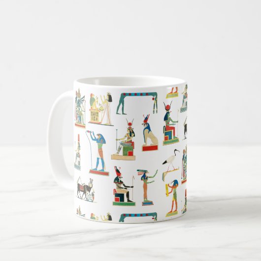Altes Ägypten Vintages ägyptisches Muster Kaffeetasse (Vorderseite Links)