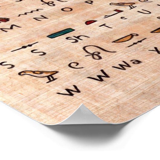 Altes ägyptisches Alphabet-Poster Poster (Ecke)