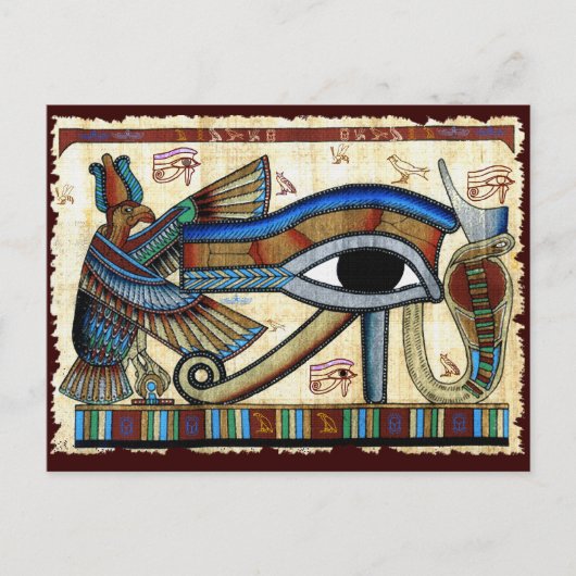 Altes ägyptisches AUGE DES HORUS Wadjet Postkarte (Vorderseite)