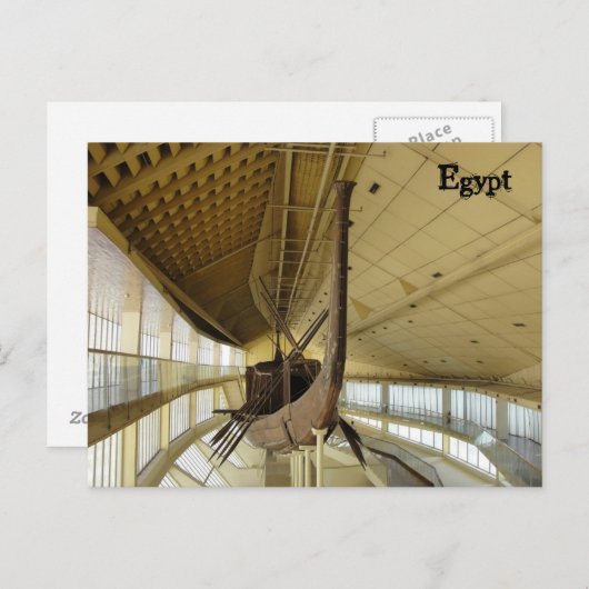 Altes ägyptisches Boot Postkarte (Vorne/Hinten)