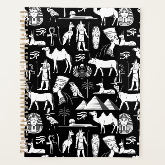 Altes ägyptisches Hieroglyphen-Symbolmuster Planer (Vorderseite)