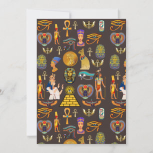 Altes ägyptisches Hieroglyphenmuster-Symbol       Feiertagskarte