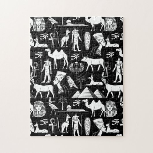 Altes ägyptisches Hieroglyphensymbol-Muster      Puzzle (Vertikal)