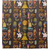 Altes ägyptisches Hieroglyphisches Muster Duschvorhang (Vorderseite)