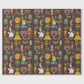 Altes ägyptisches Hieroglyphisches Muster Geschenkpapier (Flach)